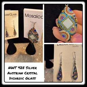 NWT Mosaico Austrian Crystal Dichroic Glass necklace & earrings 💕💕 new line! 💕💕